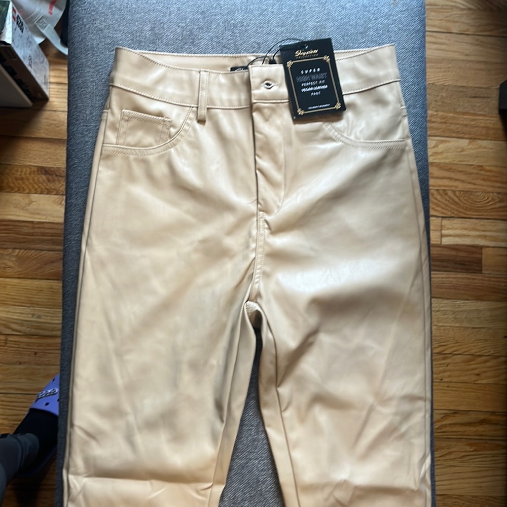 Shine star Super Waist vegan leather pant